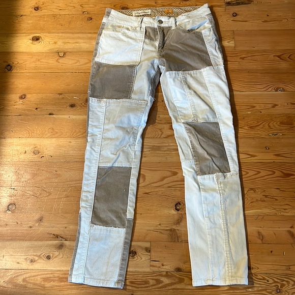 Pilcro Denim - Pilcro Anthropologie White Patchwork Corduroy Pants sz 27